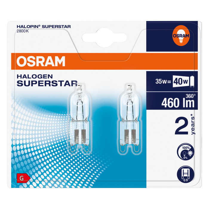 Osram Halopin Superstar halogenpære G9 - 35 W